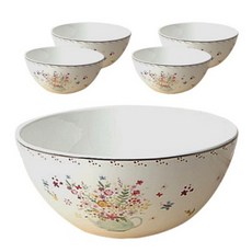 L.loom fleur 陶瓷麵碗, 5個, 混合顏色