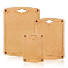 GOLD LIFE 酷澎獨家款 高密度不吸水木纖維砧板, 原木色, 3個