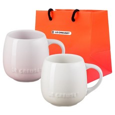 르크루제 U머그 소 2p 320ml 세트 비유엘케이 + 쇼핑백 S, 쉘핑크 + 머랭, 1세트