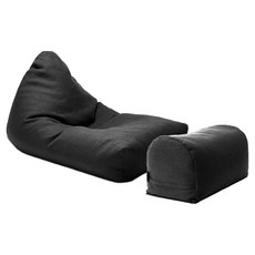 보니타 난연소재 초대형 롱파우치 빈백 RFF303 + 풋스툴 세트, 팬텀그레이