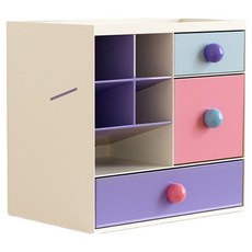 Mabso Shop 桌上型文具筆筒抽屜收納盒 4層寬版 BRP386, 1個, 混合色