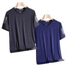 제이티엘 남성용 심플 스포츠 런닝 반팔 티셔츠 2종 세트