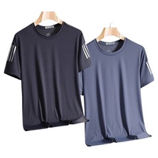 제이티엘 남성용 심플 스포츠 런닝 반팔 티셔츠 2종 세트