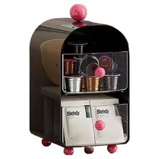 Mabso Shop 雙層收納膠囊咖啡架 BRP387, 1個, 黑色