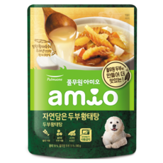 풀무원아미오 생후 3개월 이후 강아지 자연담은 보양식, 황태, 80g, 1개