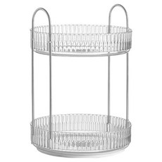 Mabsoshop 旋轉式杯子保溫杯收納架 2層 BRP388, 1個, 透明白色