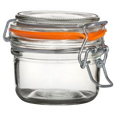 utopia 扣式玻璃密封罐 橘色 125ml 密封保鮮 食物收納, 1個