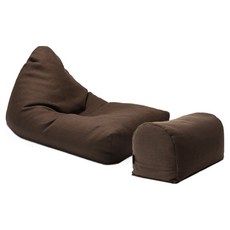 보니타 난연소재 초대형 롱파우치 빈백 RFF303 + 풋스툴 세트, 카페