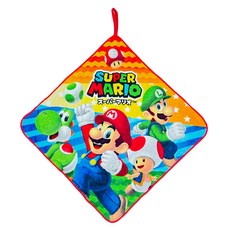 MARUSHIN 丸真 Super Mario 純棉掛繩小方巾 43.9g, 冒險啟程, 1條