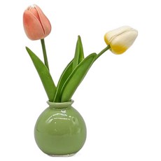 Floral M 花藝 仿真花 俏皮開心果鬱金香花禮, 1個, 混和顏色