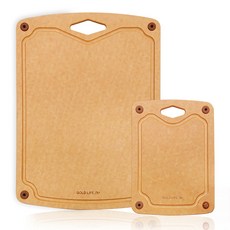 GOLD LIFE 酷澎獨家款 高密度不吸水木纖維砧板, 2個, 二件組(L + S)