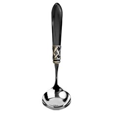 BUGATTI Aladdin 裝飾環 霧面 醬汁勺 湯勺, 黑色, 1個