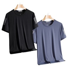 제이티엘 남성용 심플 스포츠 런닝 반팔 티셔츠 2종 세트
