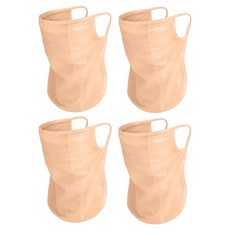 INCONTRO 掛耳式涼感網眼簡易涼感高爾夫口罩, 杏色, 4個