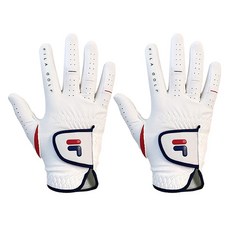 FILA GOLF 中性款超細纖維半羊皮高爾夫手套 右手用, 2個, 白色