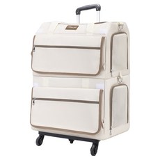 毛皇上 寵物外出行李推車 + 上層包 + 下層包, 1組, 棕色