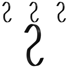 zozo life 金屬S型掛勾 LV116-2, 黑色, 4個