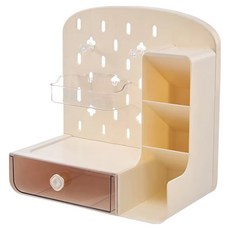 莫哈克洞洞板書桌整理收納架多功能收納盒, 1個, 奶油色