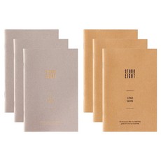 Studio 8 復古橫線筆記本 2款 x 3入組, 混合色, 1套