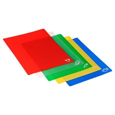 Premier 長方分類砧板5件組, 紅色 + 綠色 + 藍色 + 黃色 + 透明色, 1組