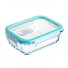 玻璃保鮮盒 長方形 1040ml, 透明色, 1個