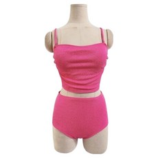 Prant 鮮豔交叉綁帶細肩帶比基尼泳衣 cpbw134k55, 粉紅色