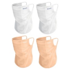 INCONTRO 掛耳式涼感網眼簡易高爾夫口罩 2款 x 2入組, 白色, 杏色, 1套