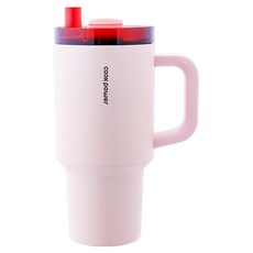 cook power 鍋寶 珍珠粗吸管陶瓷手把杯, 愛戀粉, 900ml, 1個