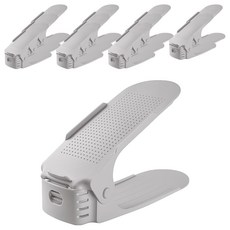 日常重點 空間革新 可收納皮鞋 鞋子整理架, 灰色, 12個