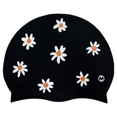 Moah矽膠泳帽, 1個, 黑色雛菊