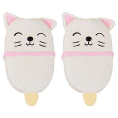 레드퍼피 모모 아이스크림 삑삑이 라텍스 장난감, 2개, 고양이