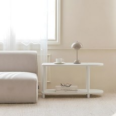 ROOM&HOME 橢圓邊置物收納架 2層 80x30x43cm 白色 - 客廳邊桌/床頭櫃