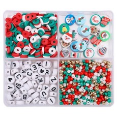 Beneble 聖誕手鍊 鑰匙圈 手工串珠工藝 聖誕4格套組, 1套, 混合顏色