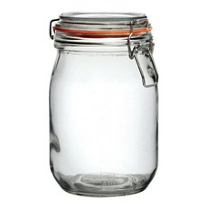 utopia 扣式玻璃密封罐 橘色 1L, 1個