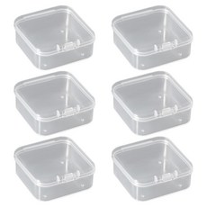 지앤와이 플라스틱 다용도 정사각 케이스 5.5 x 5.5 x 2 cm, 투명, 6개