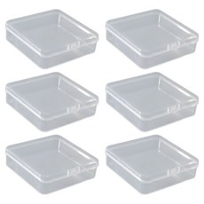 지앤와이 플라스틱 다용도 정사각 케이스 10.5 x 10.5 x 3 cm, 투명, 6개