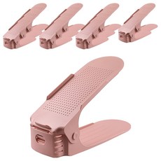 日常重點 空間革新 可收納皮鞋 鞋子整理架, 粉紅色, 12個