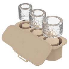 Back to Basics 隨行杯矽膠製冰盒 3格, 1個, 米色