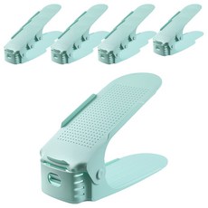 日常重點 空間革新 可收納皮鞋 鞋子整理架, 薄荷綠, 12個