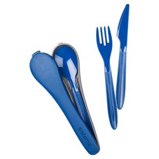 시스테마 휴대용 커트러리 세트, 오션블루, 1세트, 보관통 + 숟가락 + 포크 + 칼