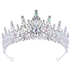 Khohimo 生日派對 新娘婚前派對 自訂文字道具 頭飾皇冠 王冠 5W0390, 1個, 雷射 + 銀色