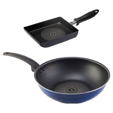 Balunfini IH電磁爐通用賽琅塗層平底鍋 + 方形鍋 2件組, 1套, 28cm