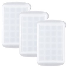 kitchen U 分裝隔間製冰冷凍多功能方塊盒 24格, 3個, 白色