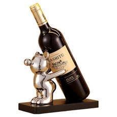 Labelloa 單熊紅酒架, 銀色熊, 1個