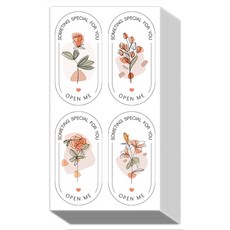 Khohimo 包裝封口設計貼紙 4種 50張 5W0326, 1套, 混色