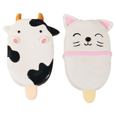 REDPUPPY 狗狗冰淇淋啾啾乳膠玩具2件組, 乳牛, 貓咪, 1套