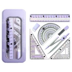 Thumbsmine 文具圓規8件組 紫色 180 x 76 mm, 1套