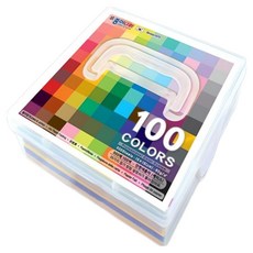 JONG IE NARA 單面彩紙 500張 + 塑膠盒, 100色, 1盒