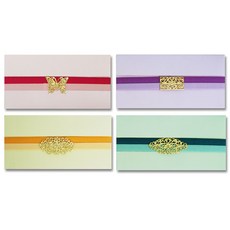 永遠 S6 金屬祝賀信封 4種套組, 混合顏色, 1套