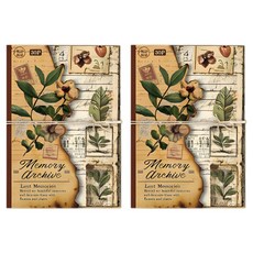 Khohimo 復古感性手帳裝飾背景紙 5W0384 A1, 2個, 30張, 混合色